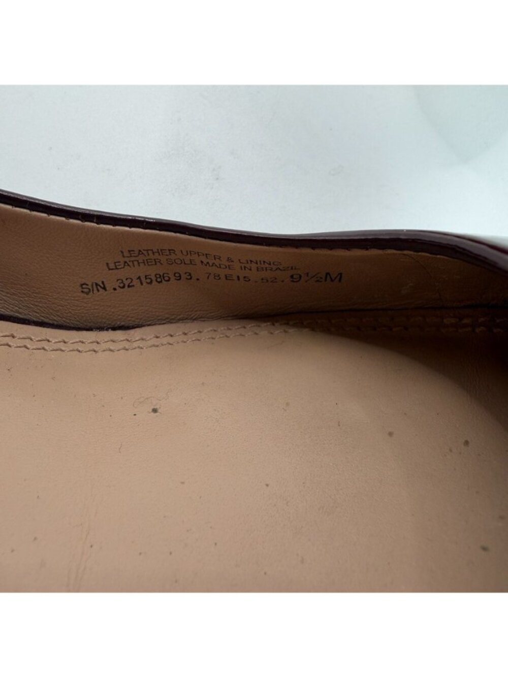 Tory Burch Leather Wedge Pumps Shoes Women Size 9.5 Burgundy Red Round Toe - Picture 6 of 8
